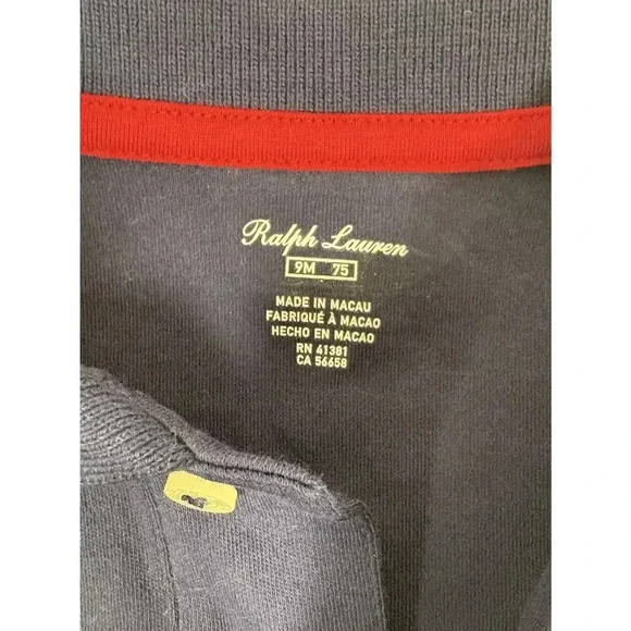 NWT Ralph Lauren Polo 9 Months Embroidered Navy Blue Sleeper - Picture 4 of 5